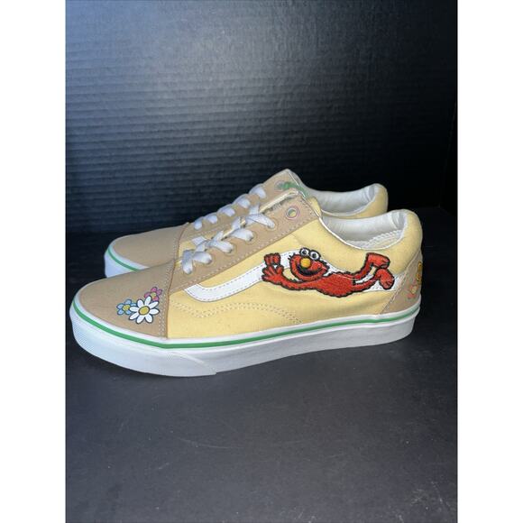 VANS x SESAME STREET ELMO OLD SKOOL‎ NATURAL Woman’s 7.5 Men’s 6 Embroidered NEW - Picture 2 of 9